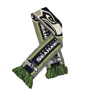 Seattle Seahawks Big Logo Knit Scarf - Reversible 63” Unisex